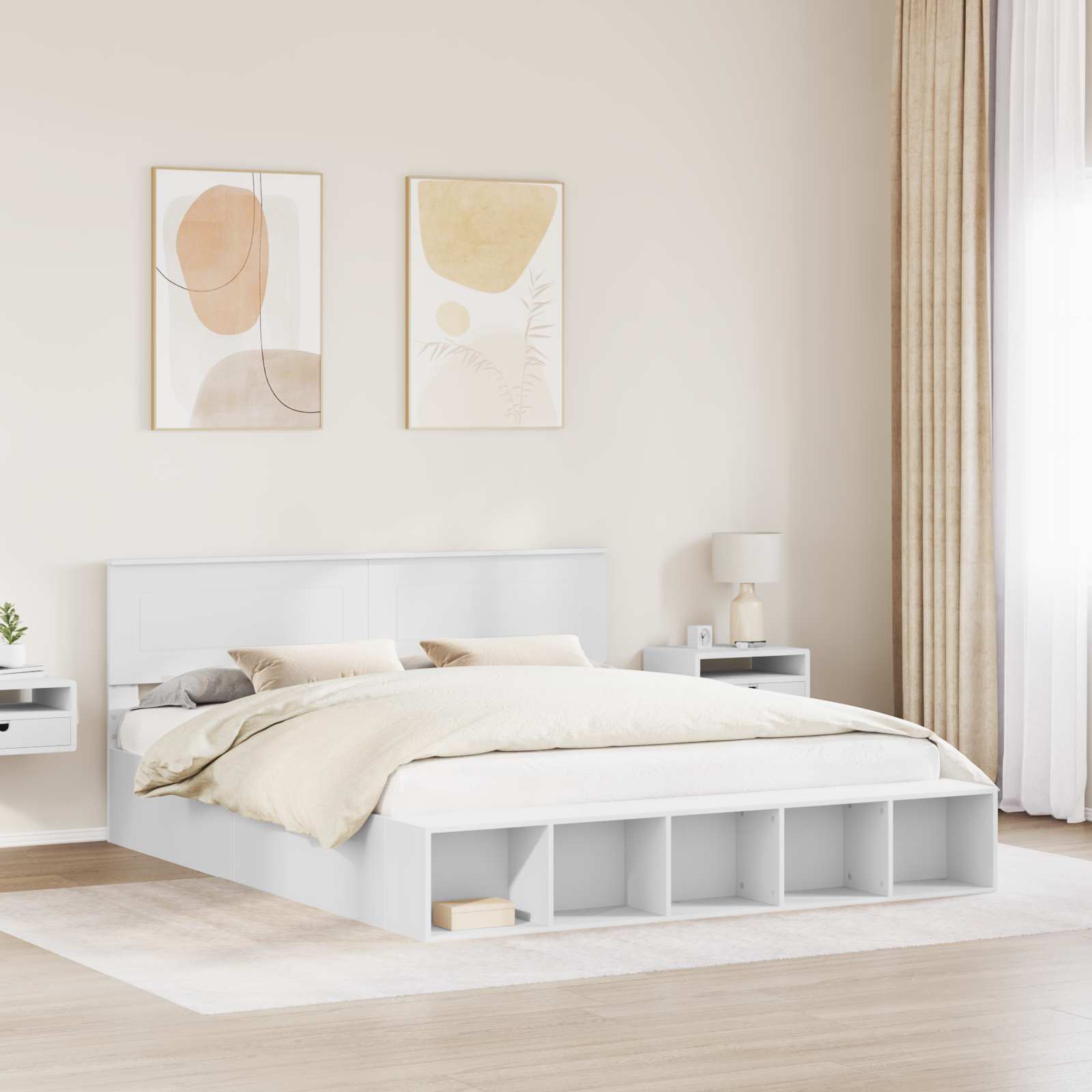 Σκελετός Κρεβατιού Λευκό 180 x 200 cm Επεξεργασμένο ξύλο