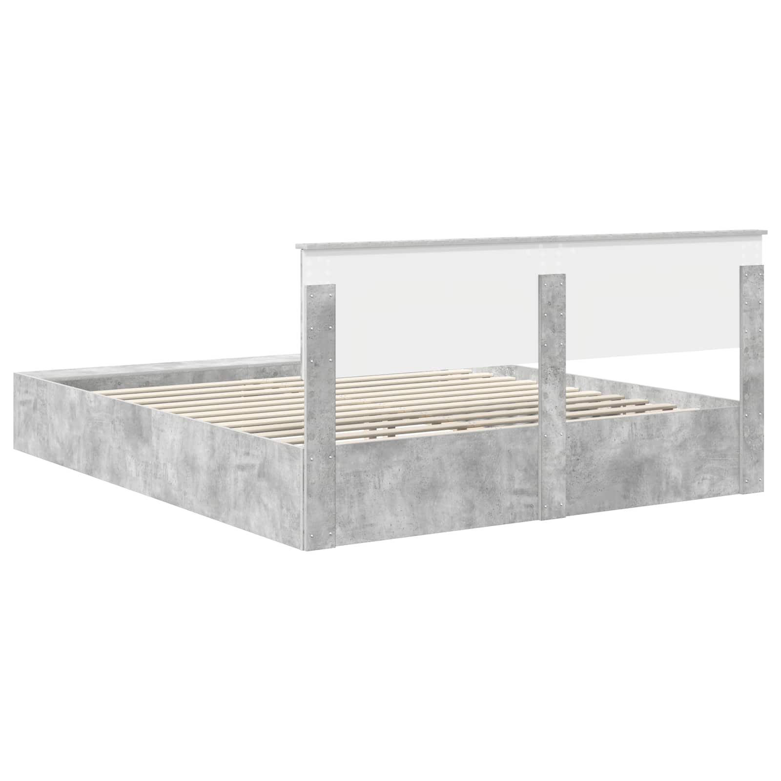Σκελετός Κρεβατιού με ράφι Σκυρόδεμα Γκρι 180 x 200 cm - Pakobazaar