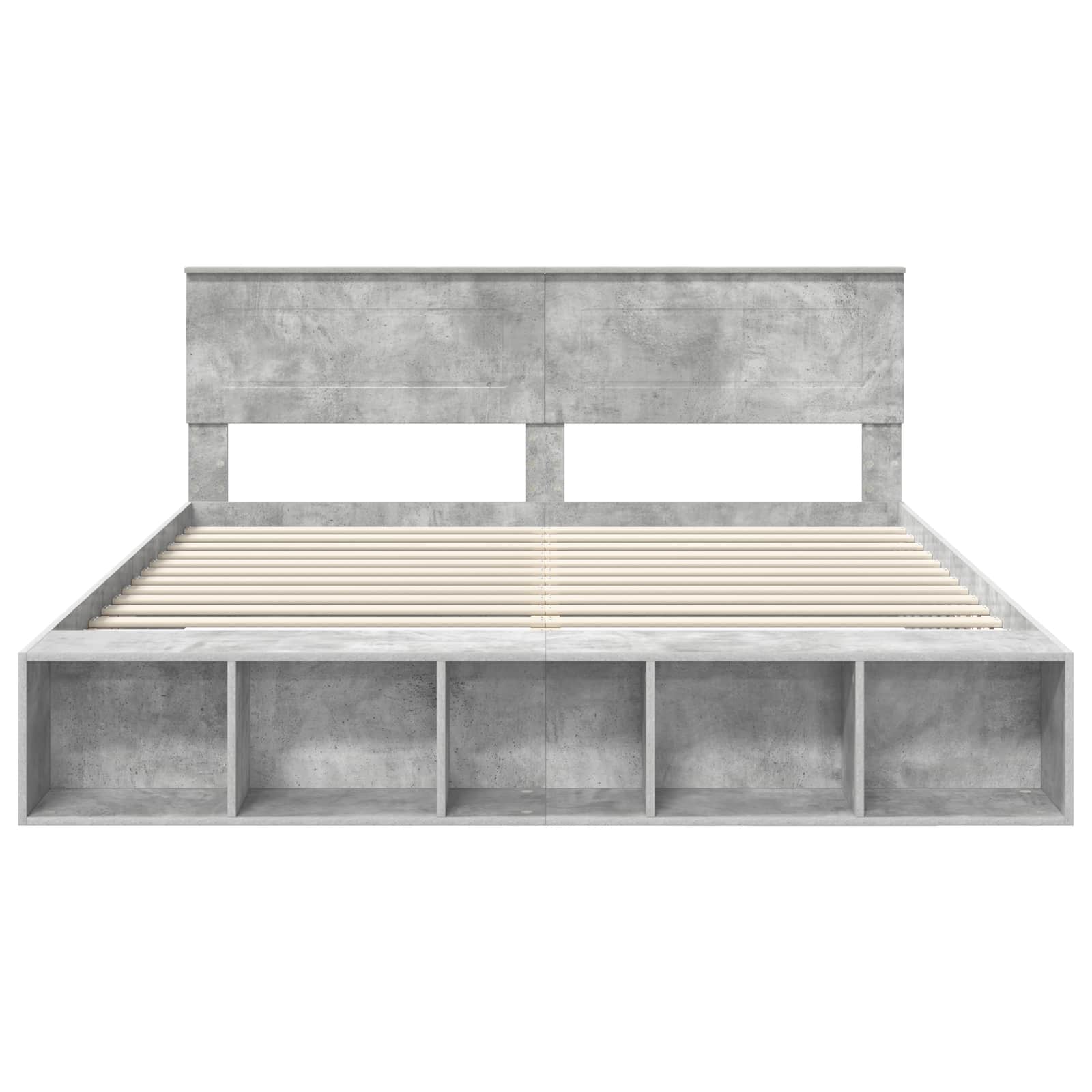 Σκελετός Κρεβατιού με ράφι Σκυρόδεμα Γκρι 180 x 200 cm - Pakobazaar