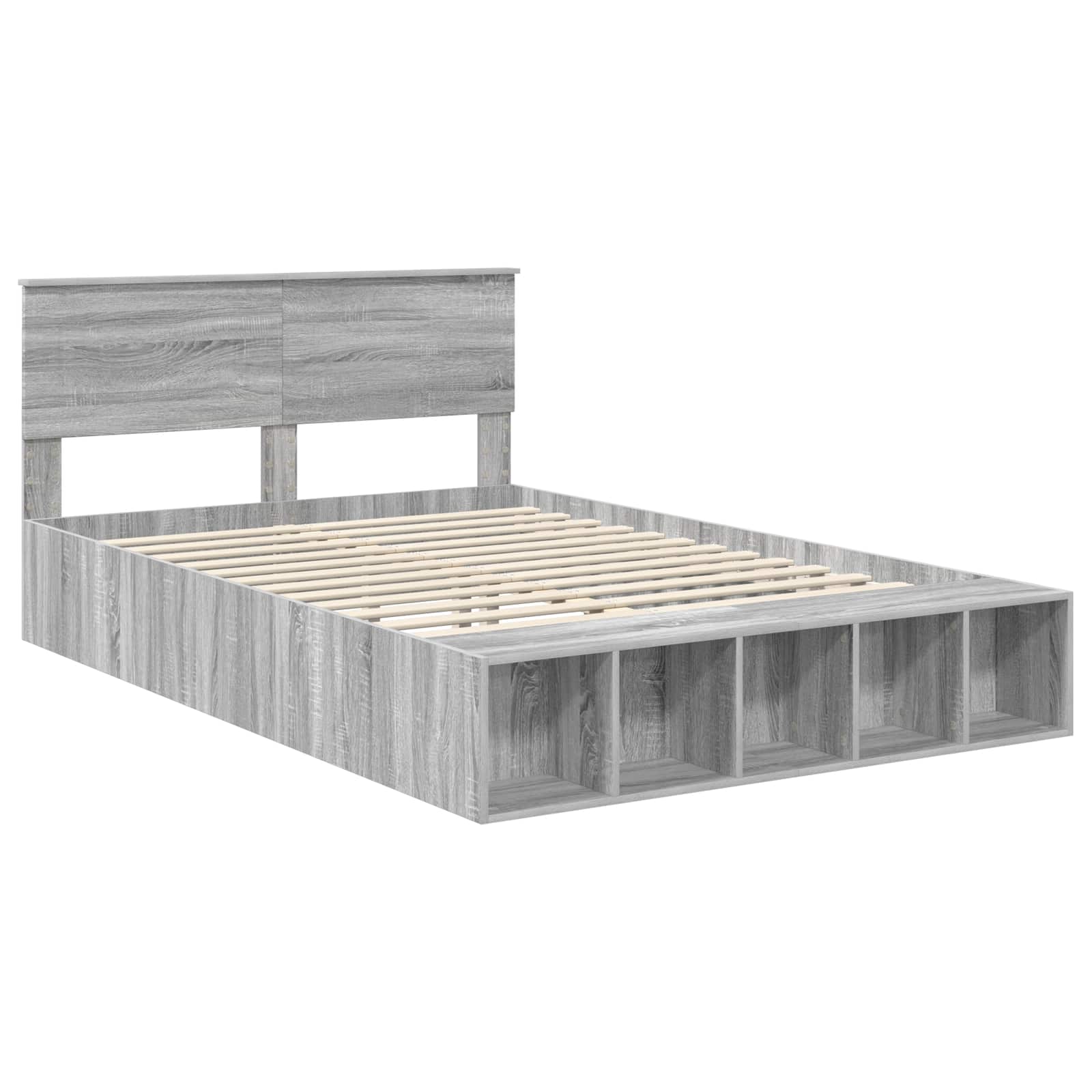 Σκελετός Κρεβατιού με ράφι Γκρίζο Σονομα 150 x 200 cm