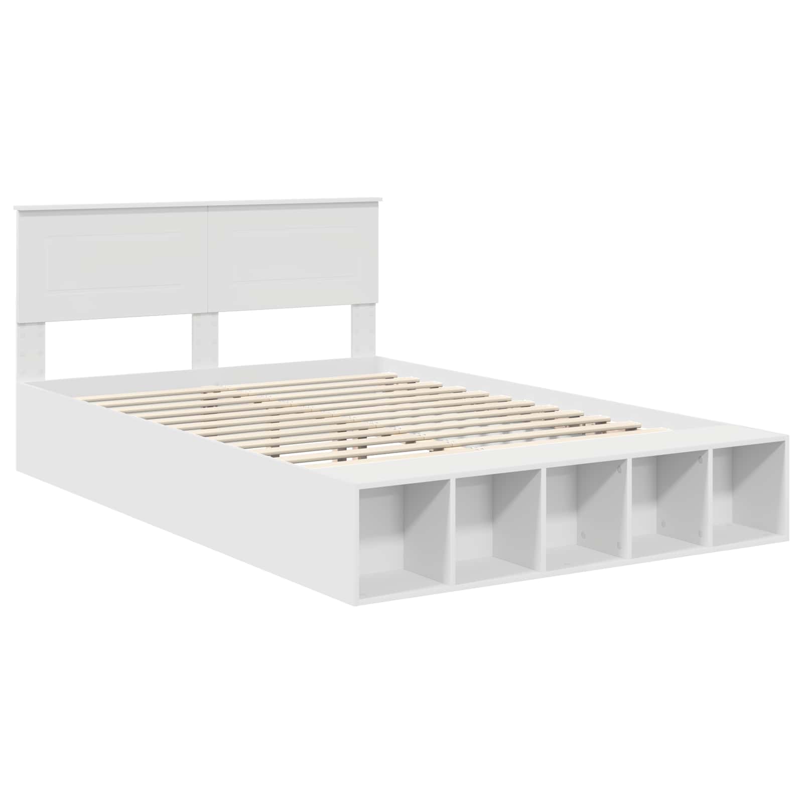 Σκελετός Κρεβατιού Λευκό 140 x 190 cm Επεξεργασμένο Ξύλο