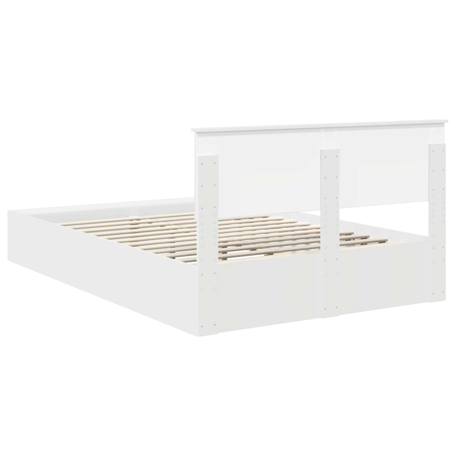 Σκελετός Κρεβατιού Λευκό 140 x 190 cm Επεξεργασμένο Ξύλο