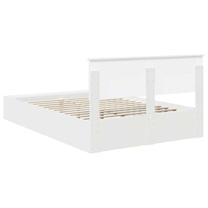Σκελετός Κρεβατιού Λευκό 140 x 190 cm Επεξεργασμένο Ξύλο