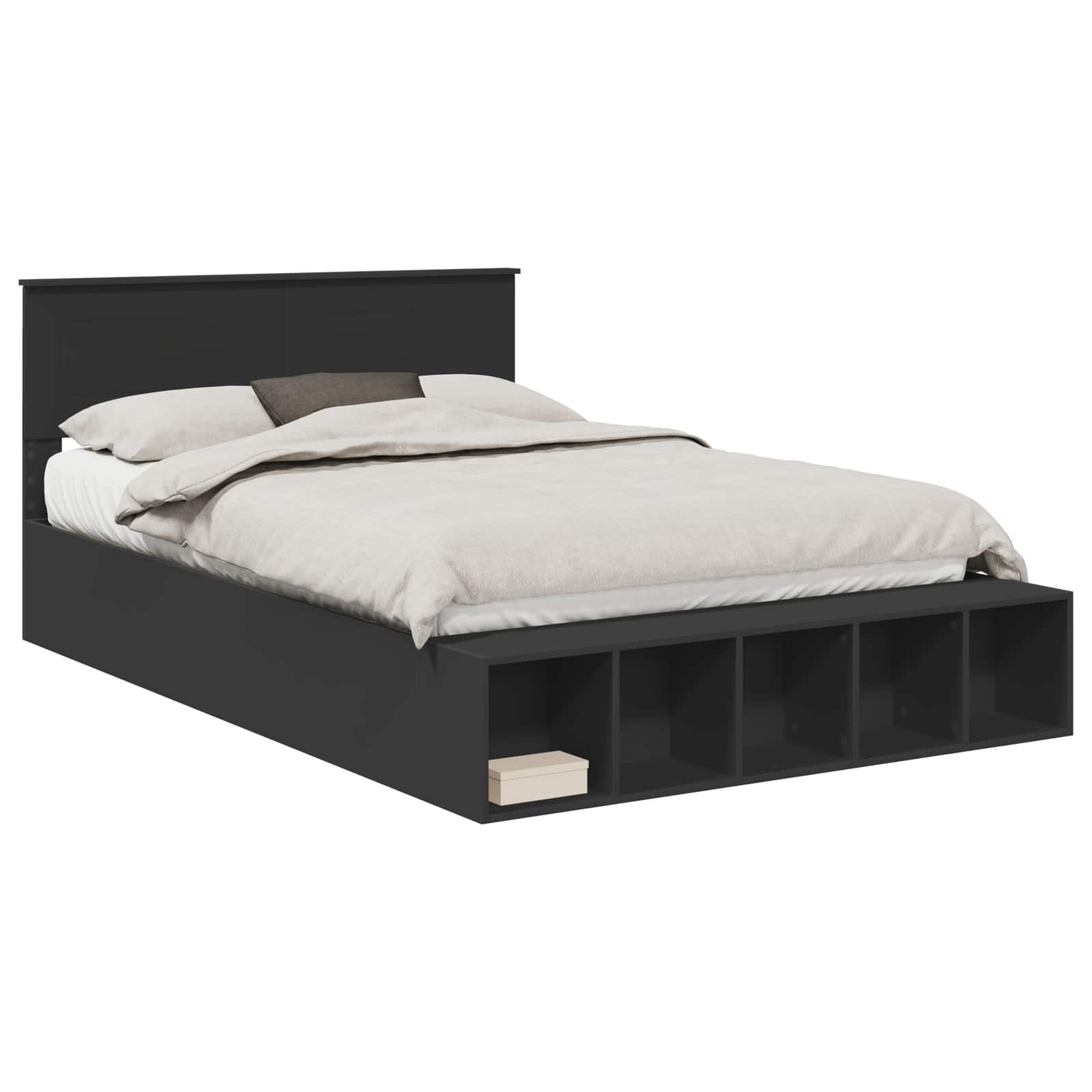 Σκελετός Κρεβατιού Μαύρο 140 x 200 cm Επεξεργασμένο ξύλο