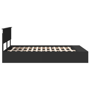 Σκελετός Κρεβατιού Μαύρο 140 x 200 cm Επεξεργασμένο Ξύλο