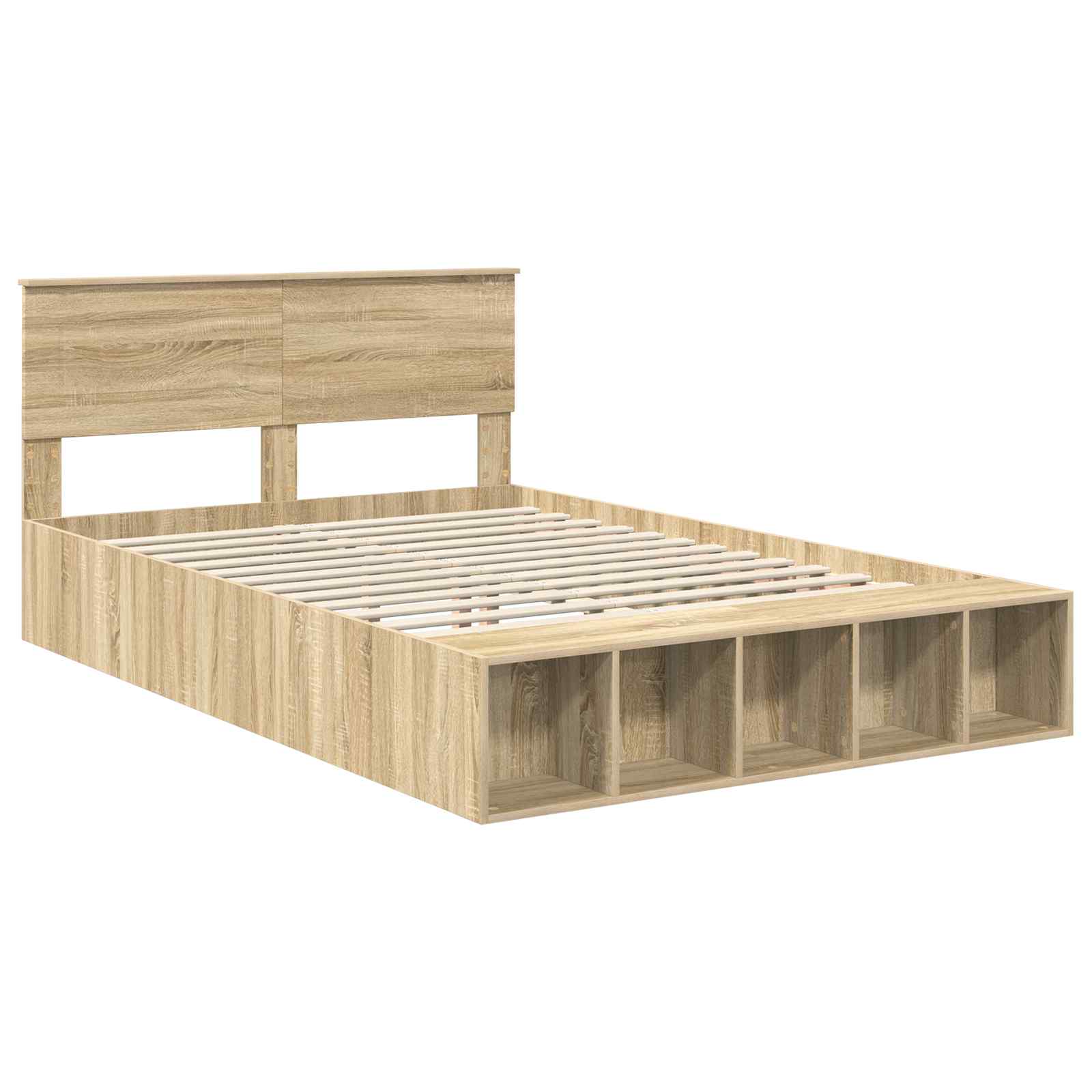 Σκελετός Κρεβατιού Δρύς Sonoma 140 x 200 cm Επεξεργασμένο ξύλο - Pakobazaar
