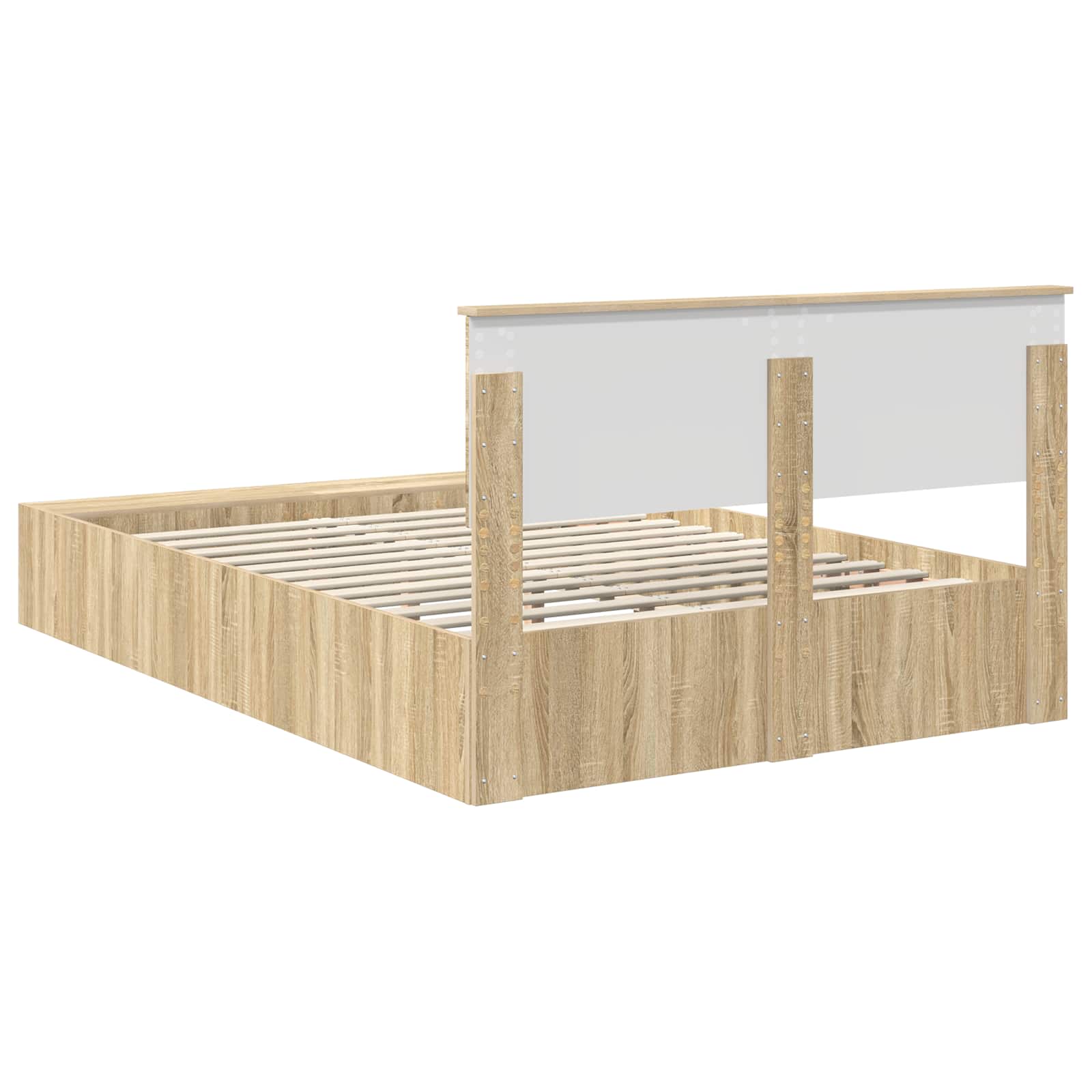 Σκελετός Κρεβατιού Δρύς Sonoma 140 x 200 cm Επεξεργασμένο ξύλο - Pakobazaar