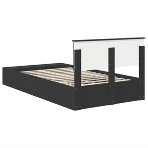 Σκελετός Κρεβατιού Μαύρο 135 x 190 cm Επεξεργασμένο Ξύλο