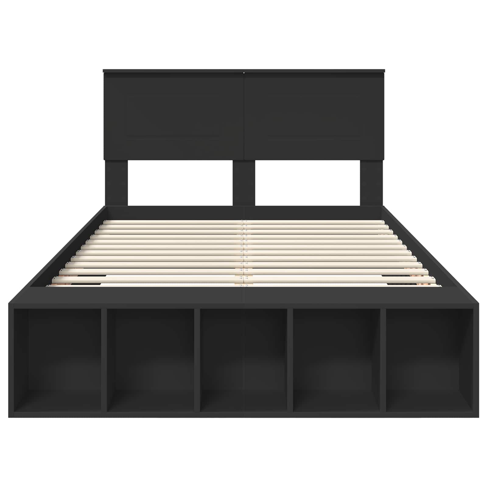 Σκελετός Κρεβατιού Μαύρο 135 x 190 cm Επεξεργασμένο ξύλο