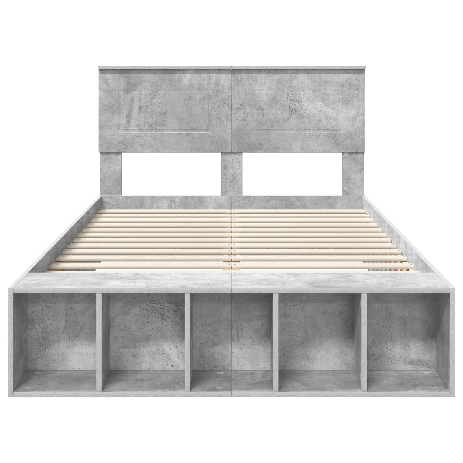 Σκελετός Κρεβατιού με ράφι Σκυρόδεμα Γκρι 120 x 190 cm