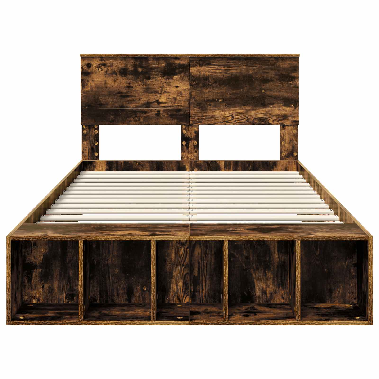 Σκελετός Κρεβατιού με ράφι Καπνιστό Δρύς 120 x 190 cm