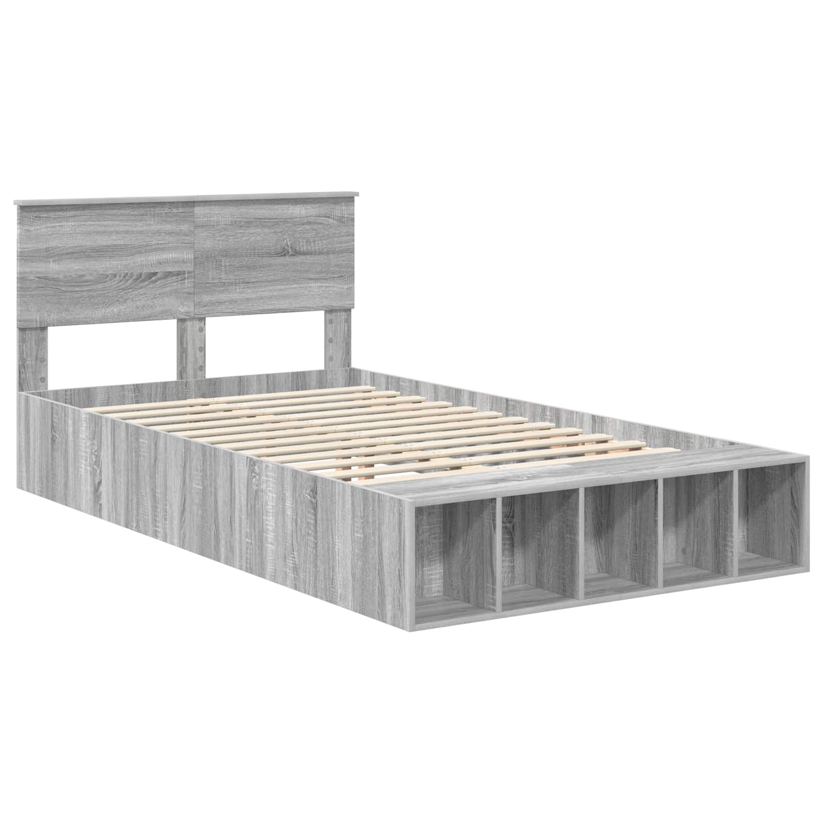 Σκελετός Κρεβατιού με ράφι Γκρίζο Σονομα 120 x 190 cm