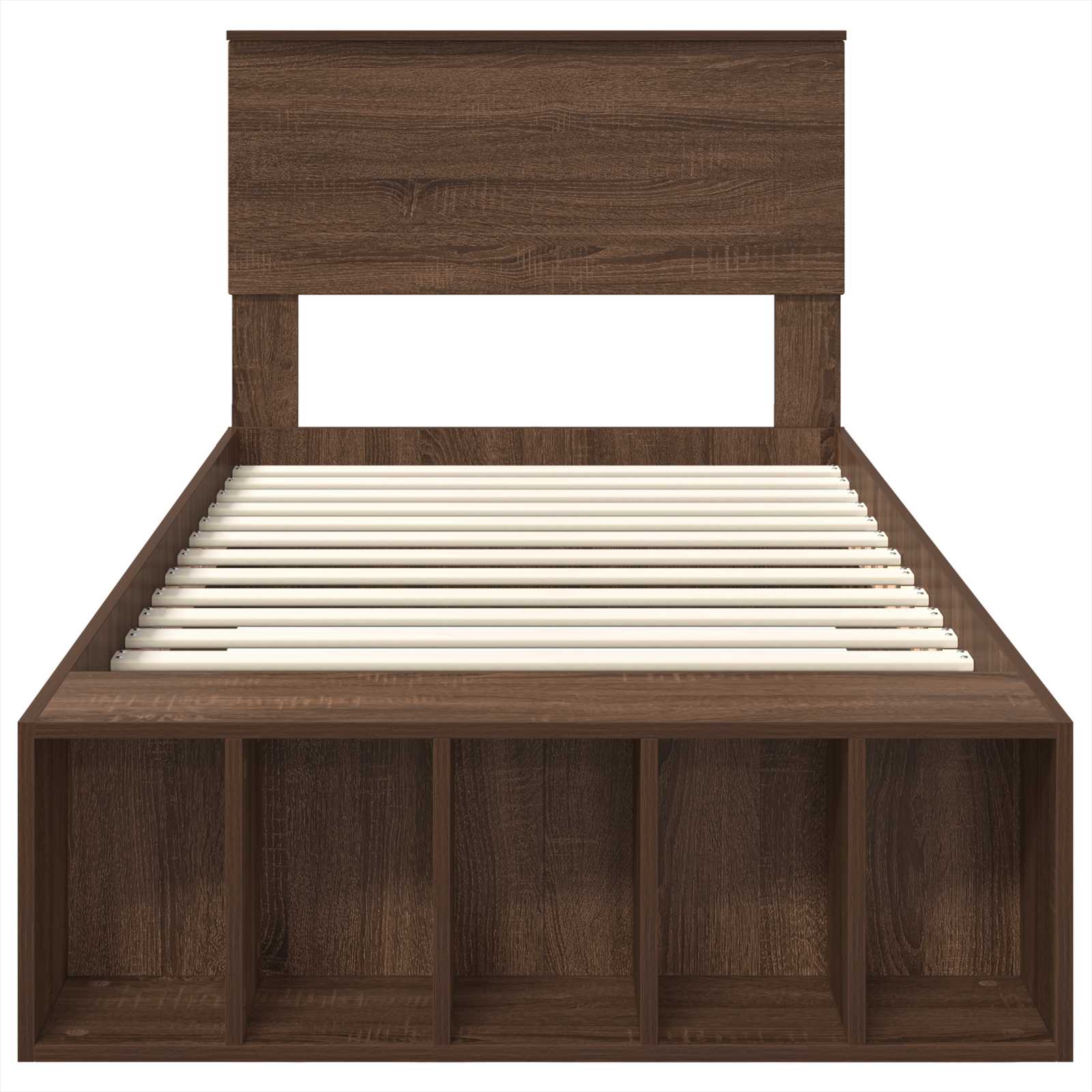 Σκελετός Κρεβατιού Καφέ δρυς 100 x 200 cm Επεξεργασμένο ξύλο