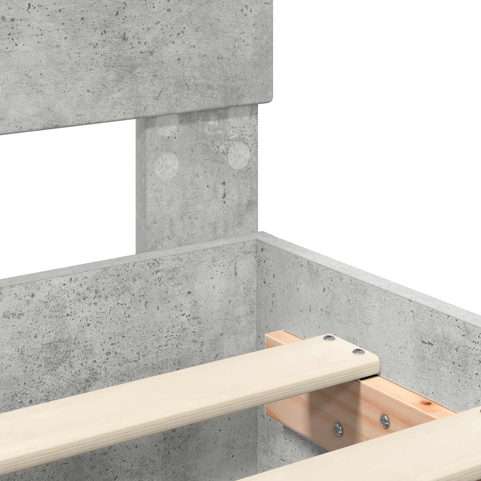 Σκελετός Κρεβατιού με ράφι Σκυρόδεμα Γκρι 90 x 190 cm - Pakobazaar