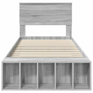 Σκελετός Κρεβατιού Γκρίζο Σονομα 90 x 190 cm Επεξεργασμένο ξύλο - Pakobazaar