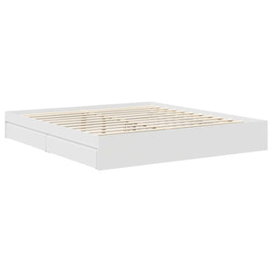 Κρεβάτι Αποθήκης Λευκό 180 x 200 cm Επεξεργασμένο Ξύλο
