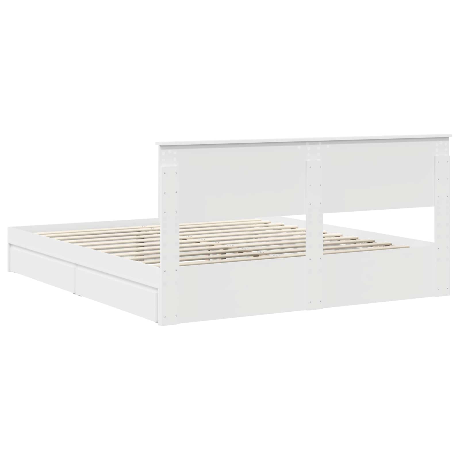 Κρεβάτι Αποθήκης Λευκό 180 x 200 cm Επεξεργασμένο ξύλο