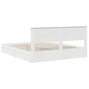 Κρεβάτι Αποθήκης Λευκό 180 x 200 cm Επεξεργασμένο Ξύλο