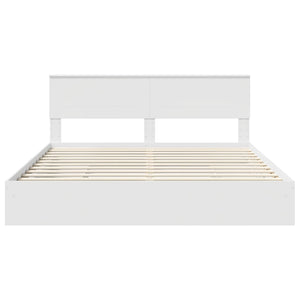 Κρεβάτι Αποθήκης Λευκό 180 x 200 cm Επεξεργασμένο Ξύλο