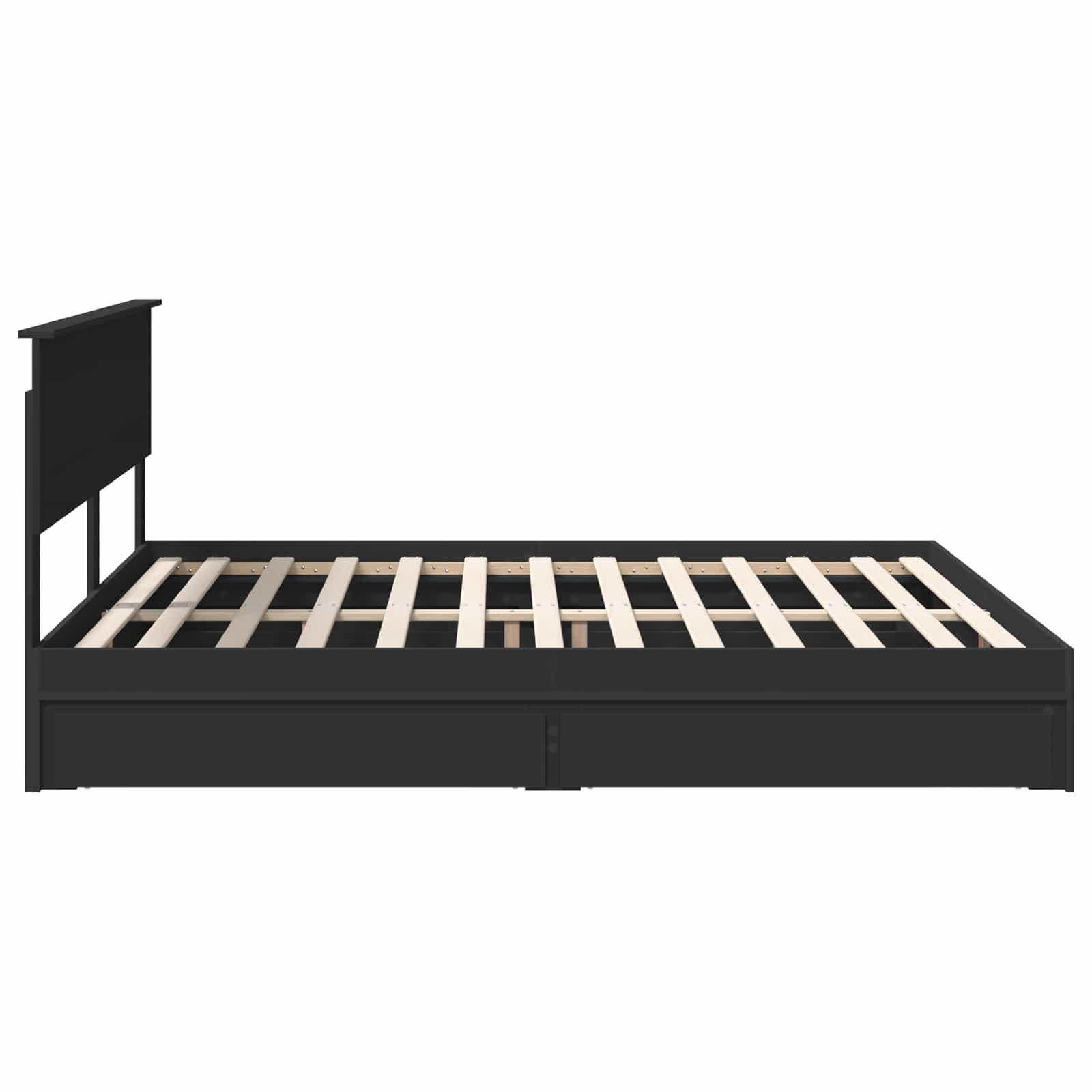 Κρεβάτι Αποθήκης Μαύρο 180 x 200 cm Επεξεργασμένο Ξύλο
