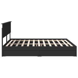 Κρεβάτι Αποθήκης Μαύρο 180 x 200 cm Επεξεργασμένο Ξύλο
