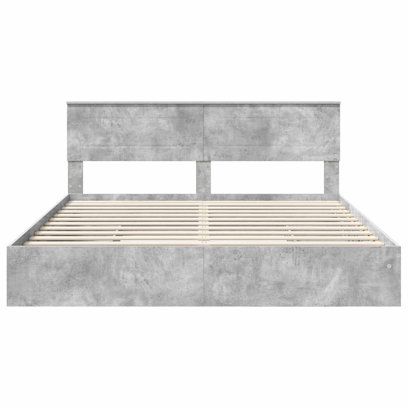 Κρεβάτι Αποθήκης Σκυρόδεμα Γκρι 180 x 200 cm Επεξεργασμένο ξύλο - Pakobazaar