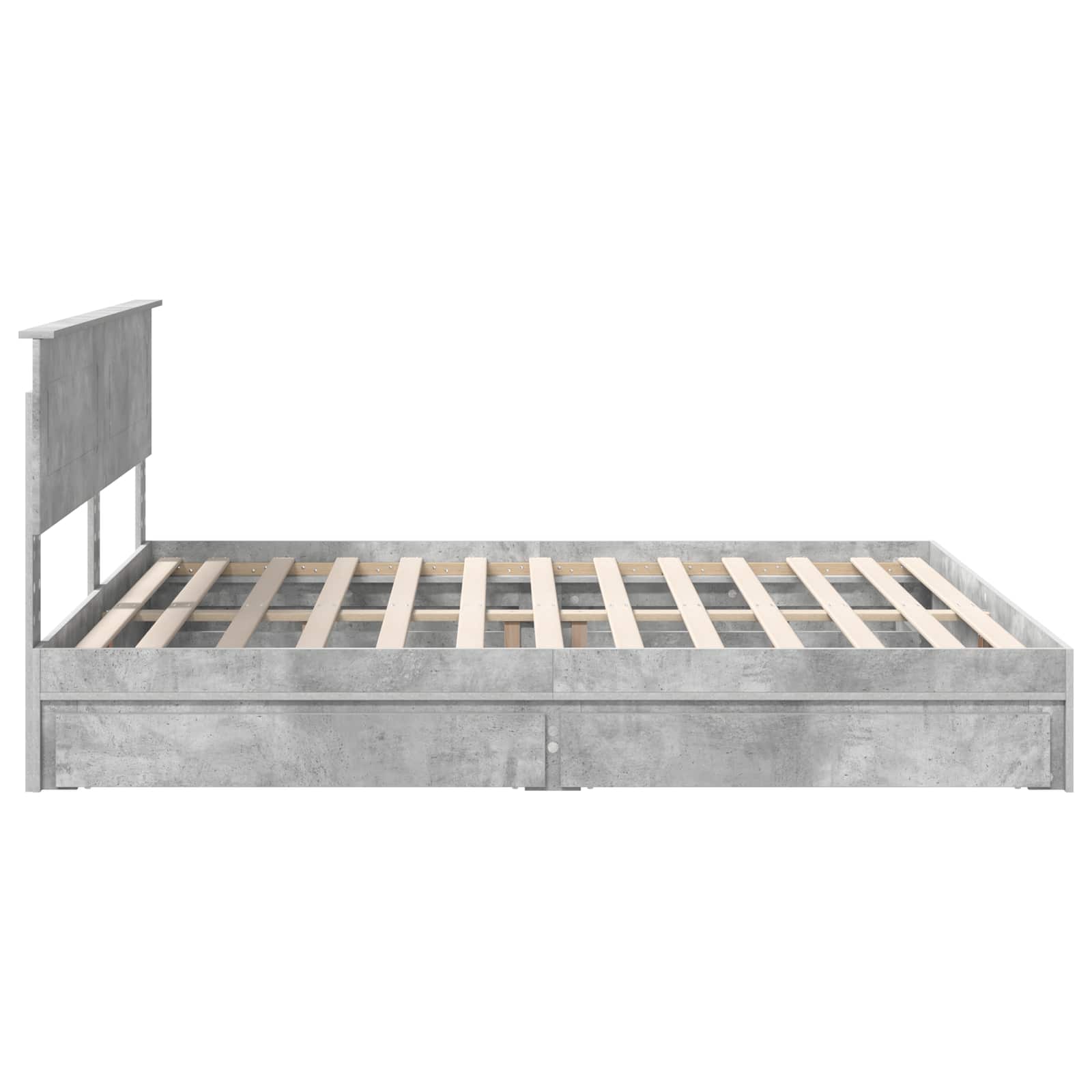 Κρεβάτι Αποθήκης Σκυρόδεμα Γκρι 180 x 200 cm Επεξεργασμένο ξύλο - Pakobazaar
