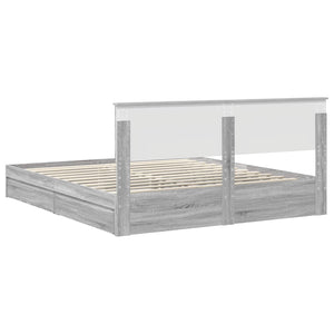 Κρεβάτι Αποθήκης Γκρίζο Σονομα 180 x 200 cm Επεξεργασμένο Ξύλο