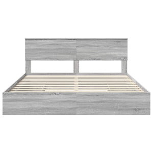 Κρεβάτι Αποθήκης Γκρίζο Σονομα 180 x 200 cm Επεξεργασμένο Ξύλο