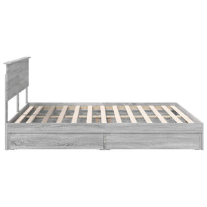Κρεβάτι Αποθήκης Γκρίζο Σονομα 180 x 200 cm Επεξεργασμένο Ξύλο