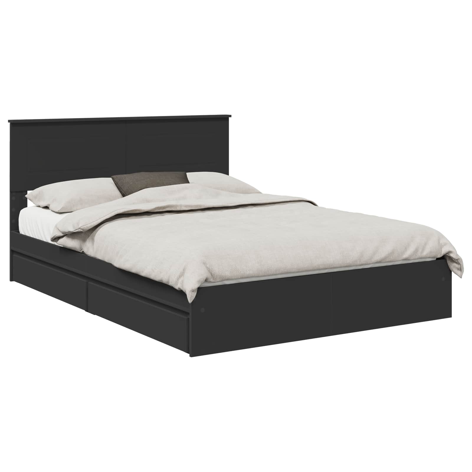 Κρεβάτι Αποθήκης Μαύρο 160 x 200 cm Επεξεργασμένο Ξύλο