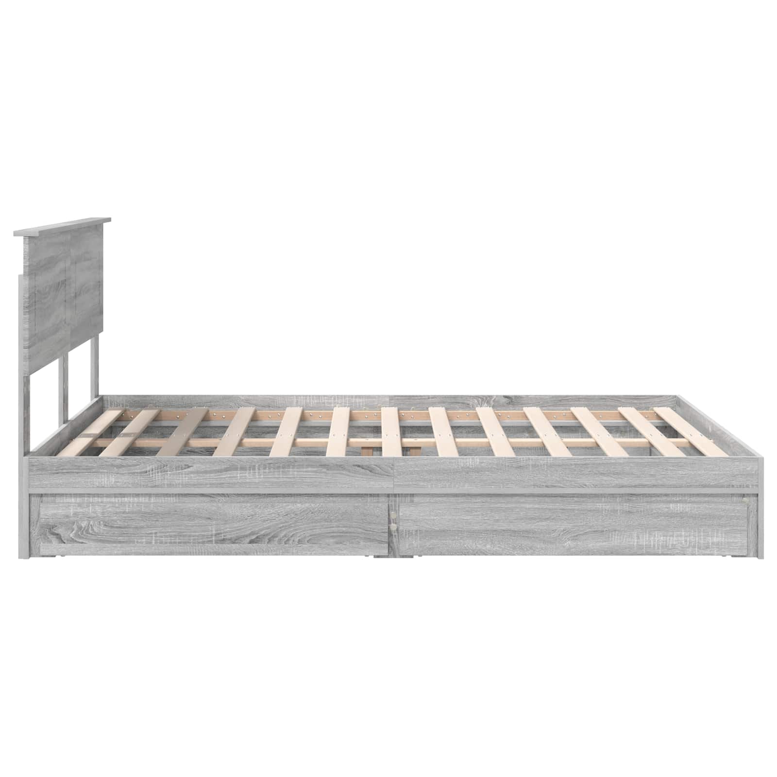 Κρεβάτι Αποθήκης Γκρίζο Σονομα 160 x 200 cm Επεξεργασμένο ξύλο