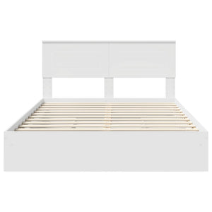 Κρεβάτι Αποθήκης Λευκό 150 x 200 cm Επεξεργασμένο Ξύλο