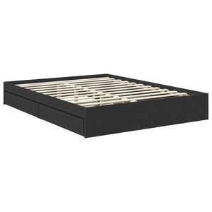 Κρεβάτι Αποθήκης Μαύρο 150 x 200 cm Επεξεργασμένο Ξύλο - Pakobazaar