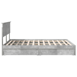 Κρεβάτι Αποθήκης Σκυρόδεμα Γκρι 150 x 200 cm Επεξεργασμένο Ξύλο