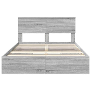 Κρεβάτι Αποθήκης Γκρίζο Σονομα 150 x 200 cm Επεξεργασμένο Ξύλο
