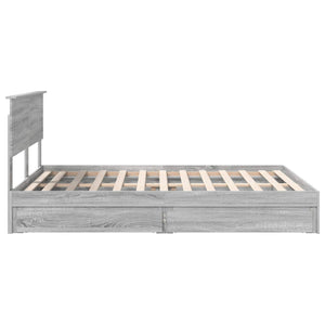 Κρεβάτι Αποθήκης Γκρίζο Σονομα 150 x 200 cm Επεξεργασμένο Ξύλο