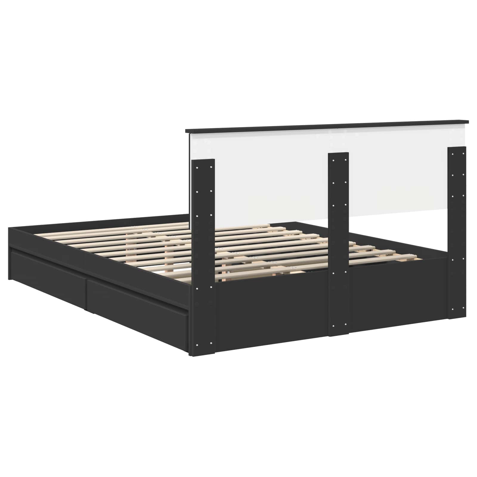 Κρεβάτι Αποθήκης Μαύρο 140 x 190 cm Επεξεργασμένο Ξύλο - Pakobazaar
