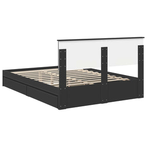 Κρεβάτι Αποθήκης Μαύρο 140 x 190 cm Επεξεργασμένο Ξύλο - Pakobazaar