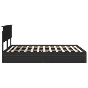 Κρεβάτι Αποθήκης Μαύρο 140 x 190 cm Επεξεργασμένο Ξύλο - Pakobazaar