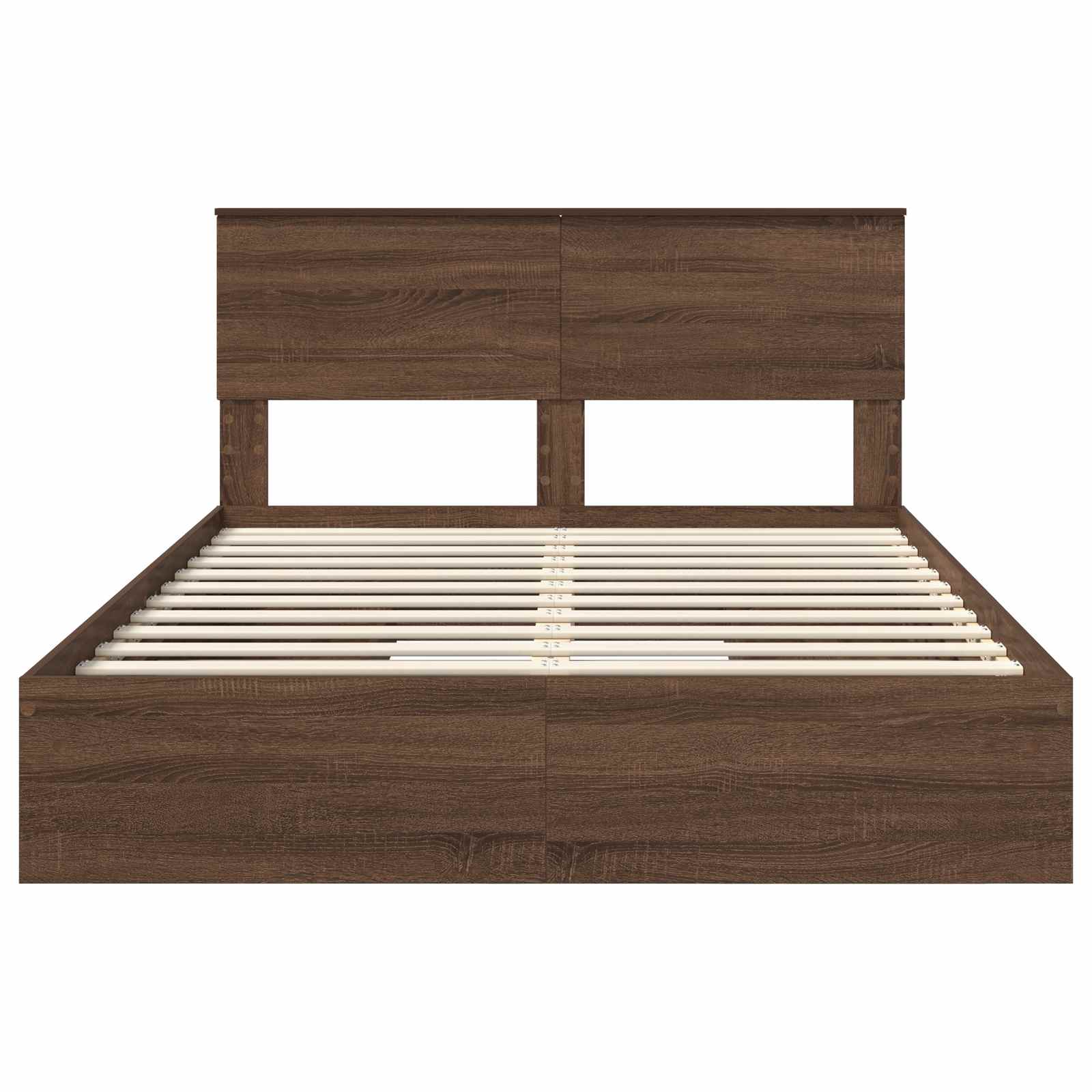 Κρεβάτι Αποθήκης Καφέ δρυς 140 x 190 cm Επεξεργασμένο Ξύλο