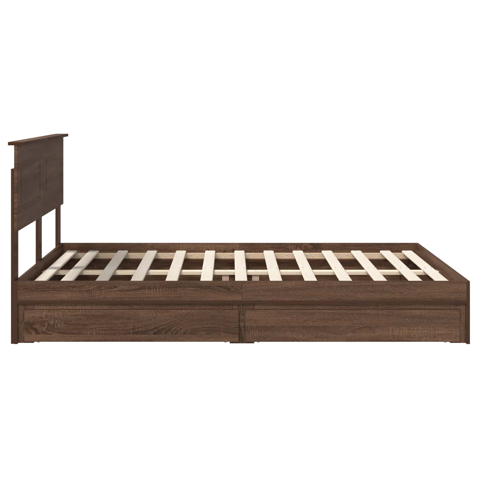 Κρεβάτι Αποθήκης Καφέ δρυς 140 x 190 cm Επεξεργασμένο Ξύλο