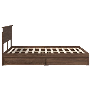 Κρεβάτι Αποθήκης Καφέ δρυς 140 x 190 cm Επεξεργασμένο Ξύλο