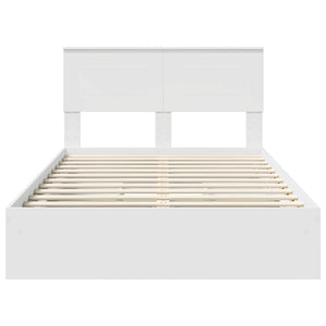 Κρεβάτι Αποθήκης Λευκό 135 x 190 cm Επεξεργασμένο Ξύλο - Pakobazaar