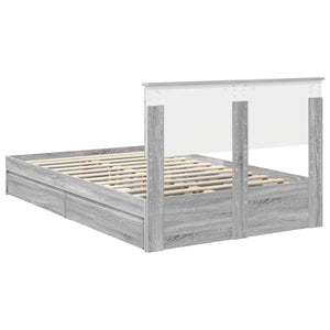 Κρεβάτι Αποθήκης Γκρίζο Σονομα 135 x 190 cm Επεξεργασμένο Ξύλο - Pakobazaar