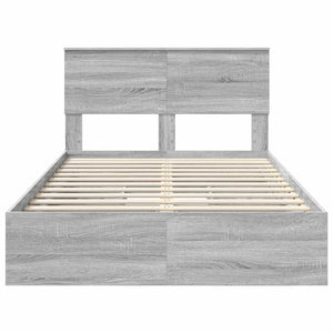 Κρεβάτι Αποθήκης Γκρίζο Σονομα 135 x 190 cm Επεξεργασμένο Ξύλο - Pakobazaar