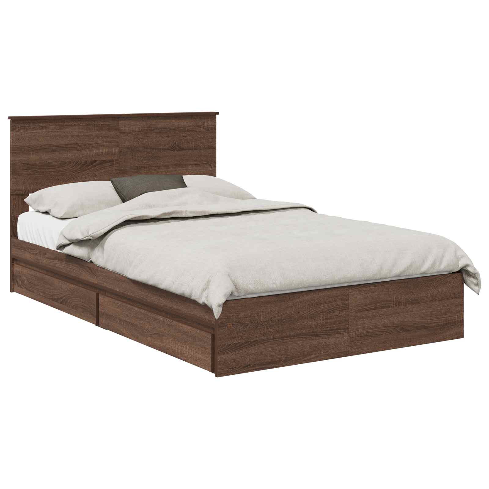 Κρεβάτι Αποθήκης Καφέ δρυς 135 x 190 cm Επεξεργασμένο Ξύλο - Pakobazaar