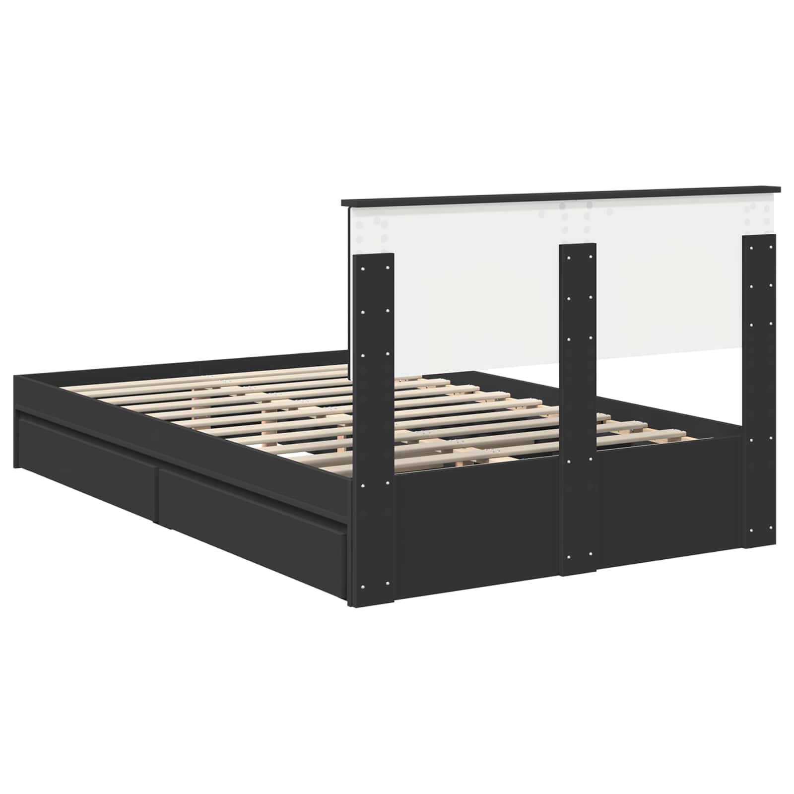 Κρεβάτι Αποθήκης Μαύρο 120 x 190 cm Επεξεργασμένο ξύλο - Pakobazaar
