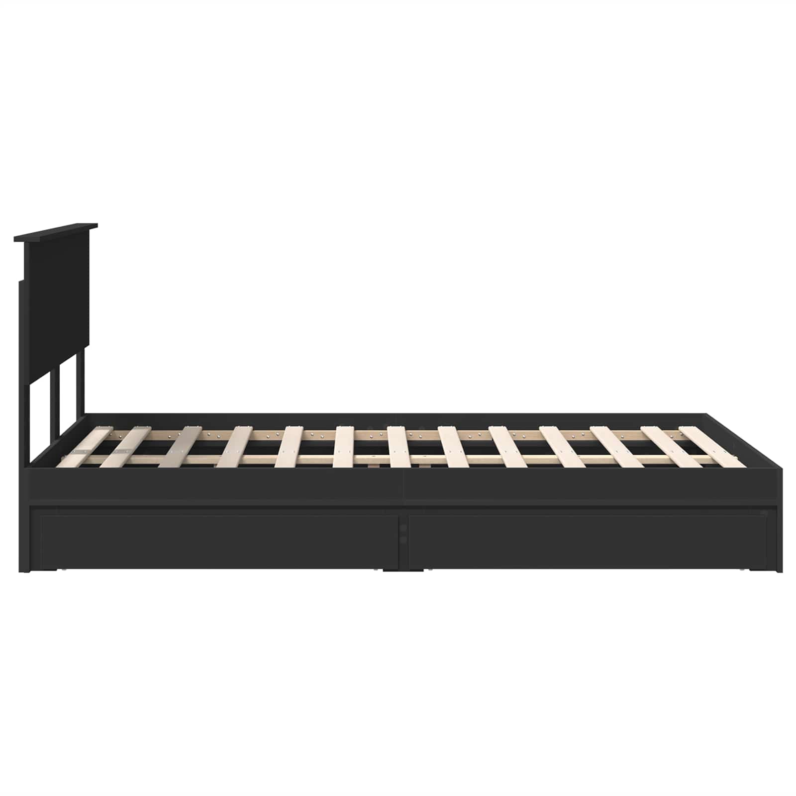 Κρεβάτι Αποθήκης Μαύρο 120 x 190 cm Επεξεργασμένο ξύλο - Pakobazaar
