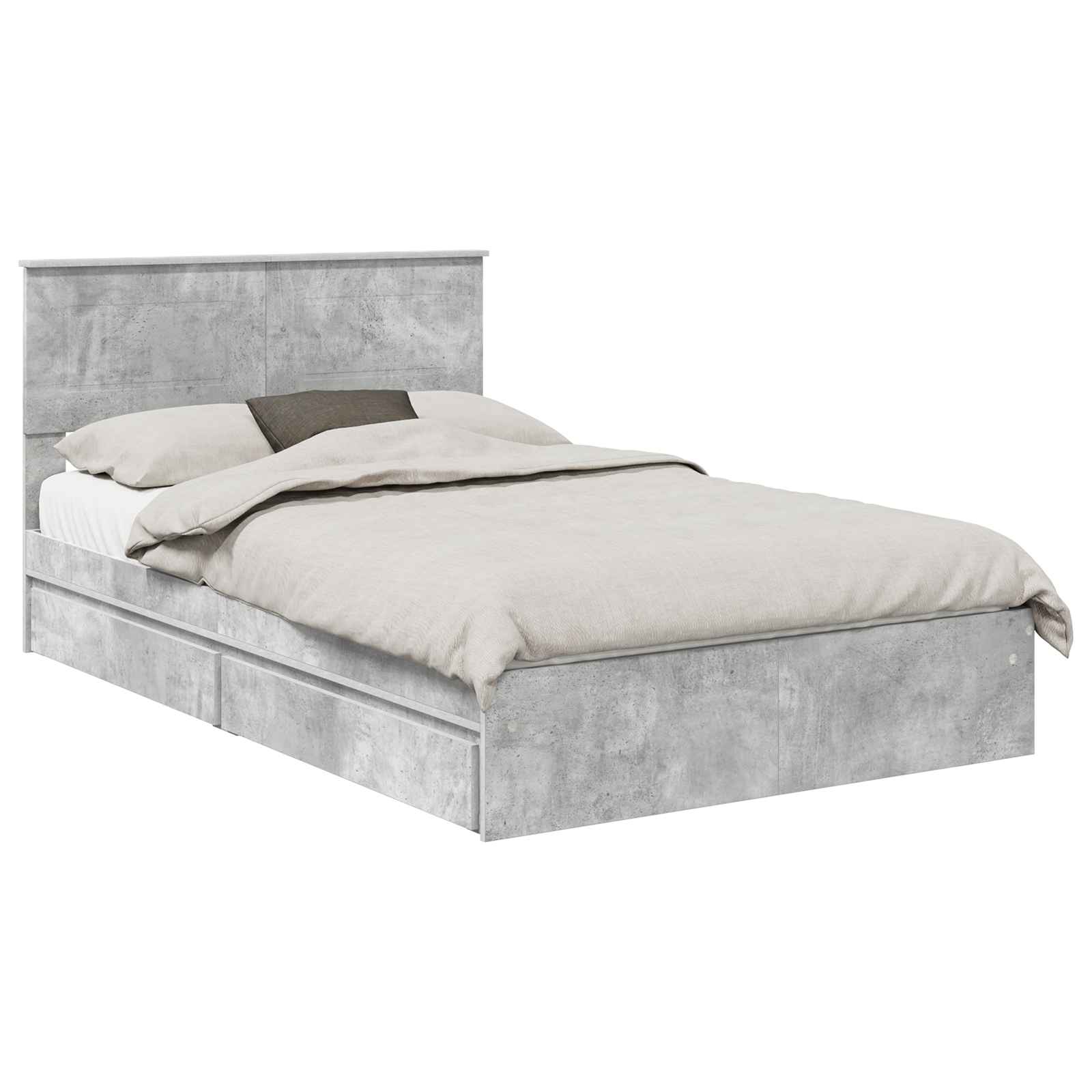Κρεβάτι Αποθήκης Σκυρόδεμα Γκρι 120 x 200 cm Επεξεργασμένο Ξύλο